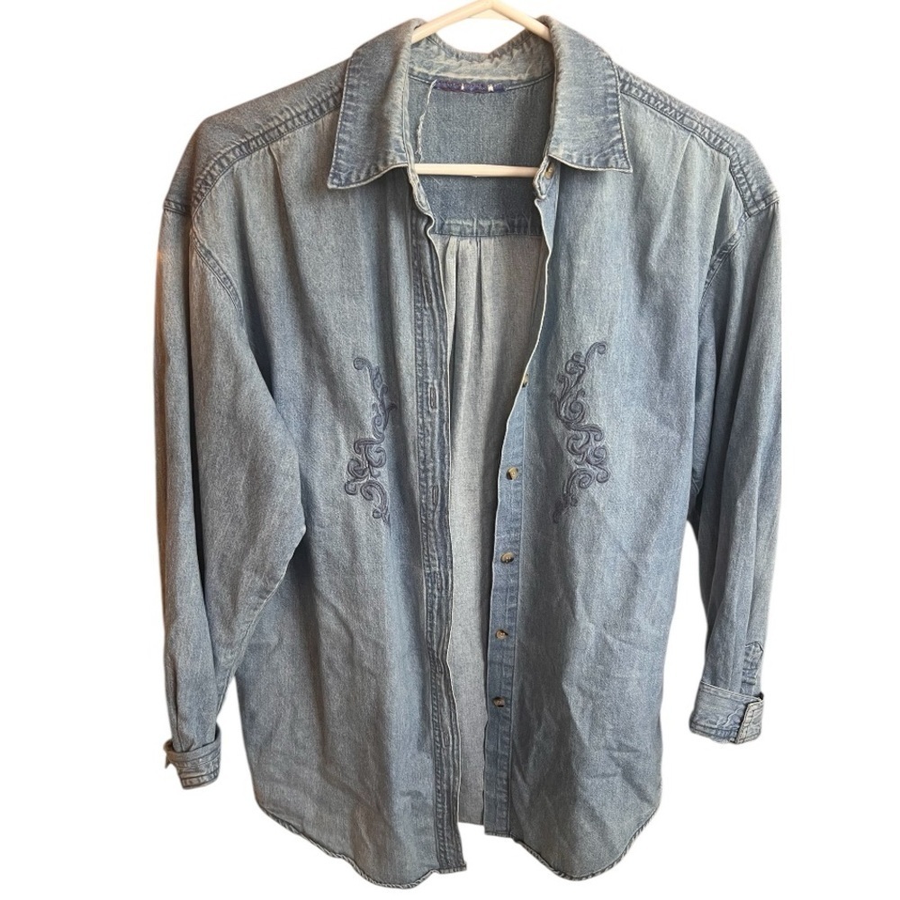 Vintage Embroidered Jean Cardigan